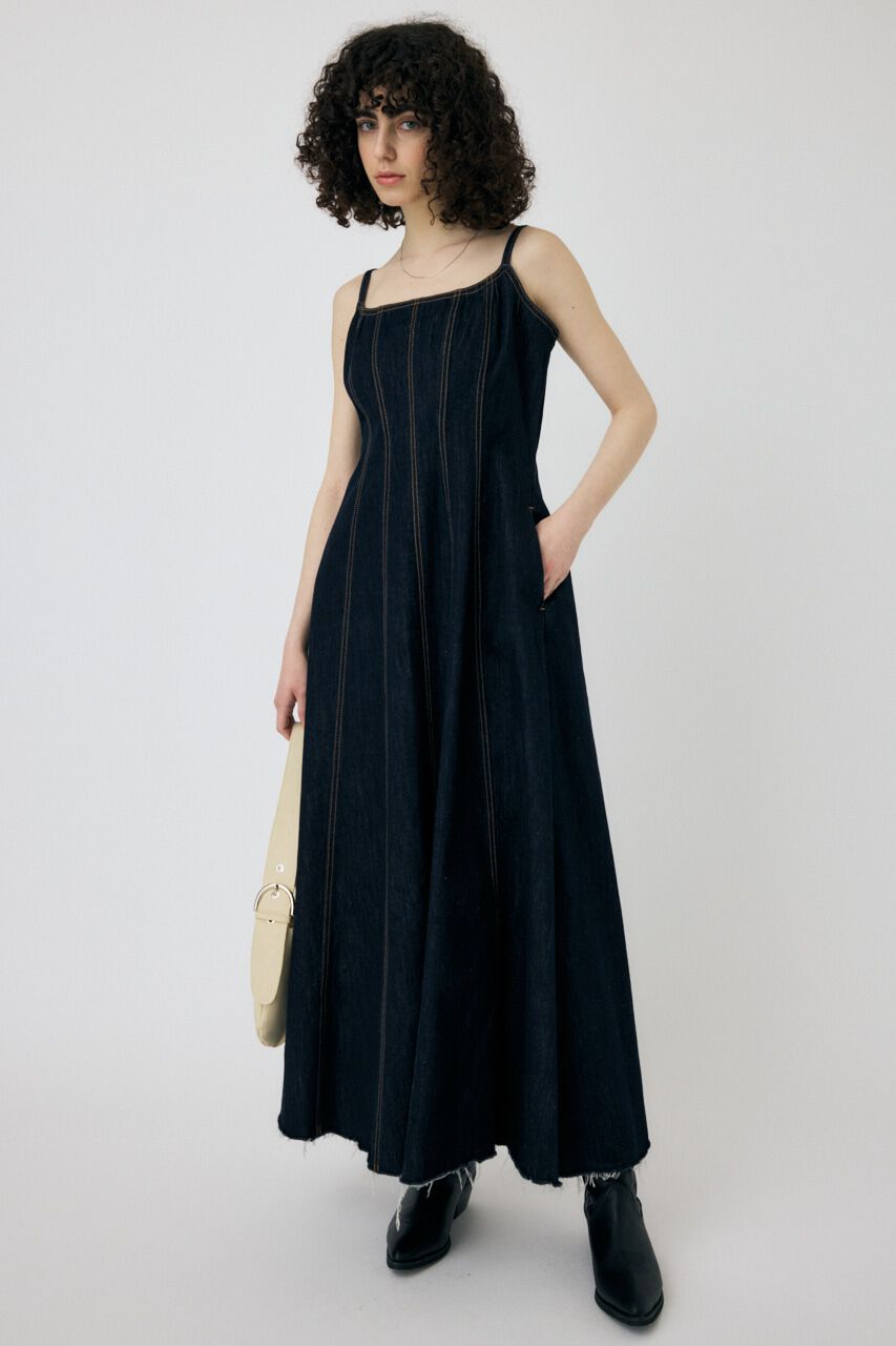 MOUSSY「DENIM A LINE キャミドレス」|ワンピース|