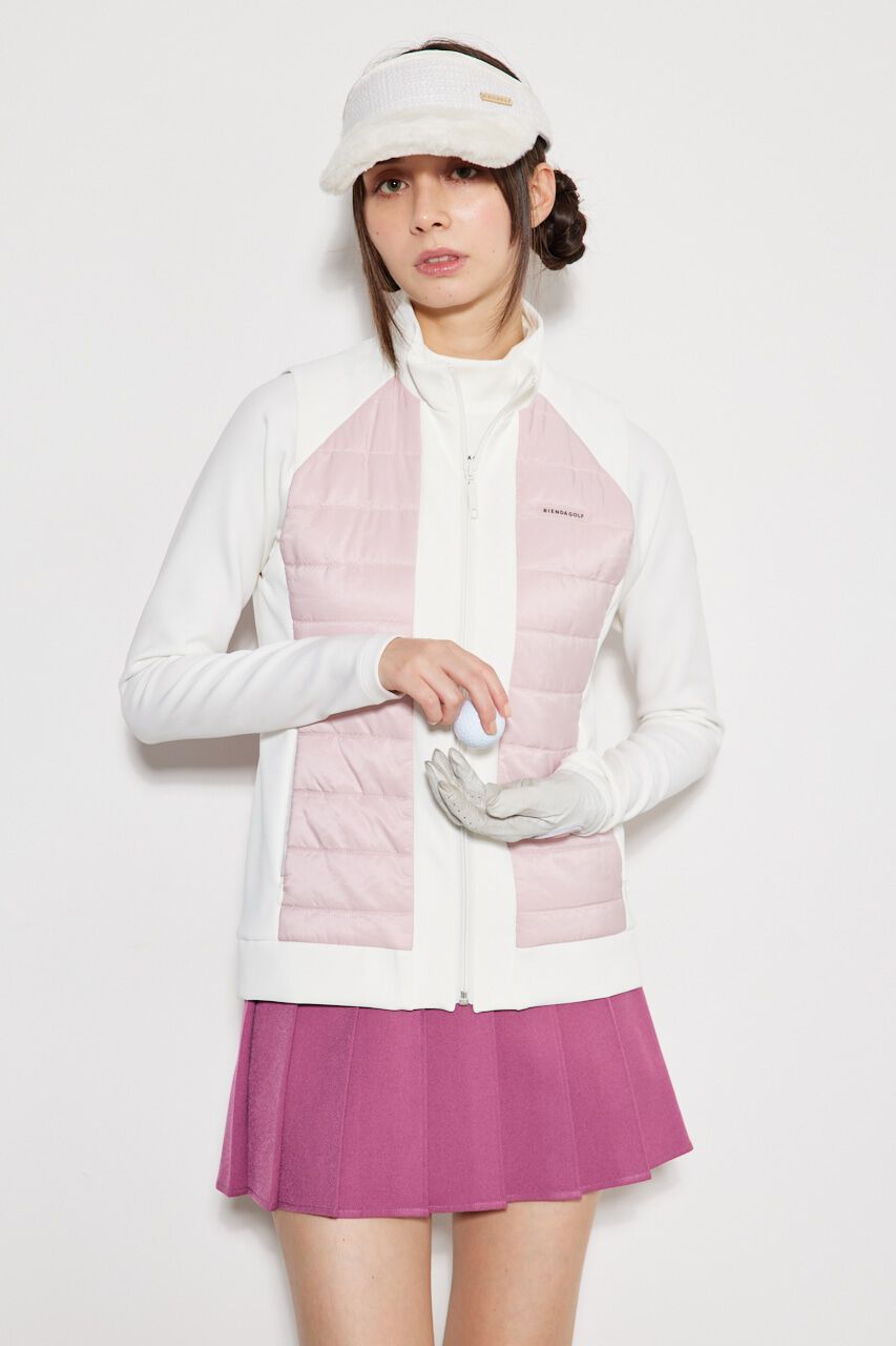 rienda「バイカラーパテッドベスト」|ダウンベスト・ベスト|PNK