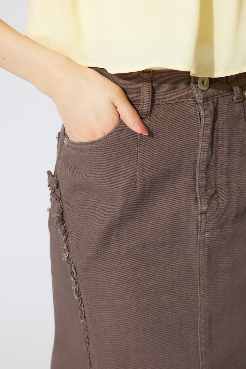 rienda「フリンジマーメイドデニムジャストウエストスカート」|スカート|