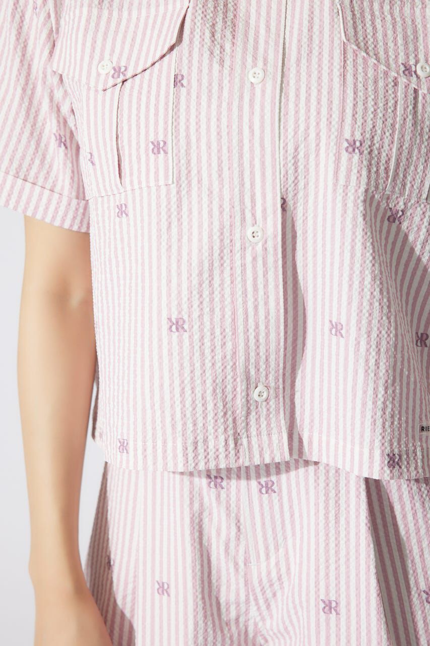 rienda「オリジナルロゴオープンカラーシャツ」|シャツ・ブラウス|