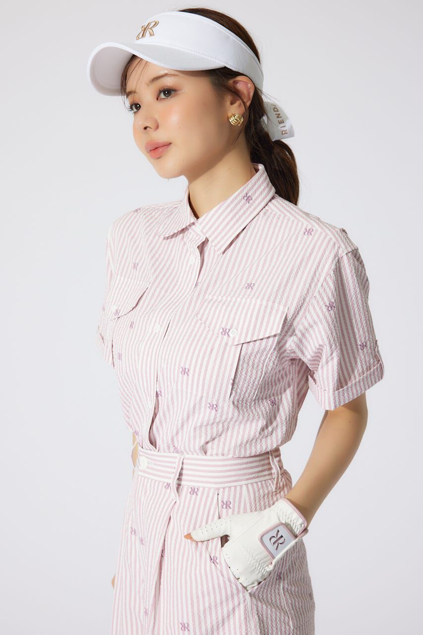 rienda「オリジナルロゴオープンカラーシャツ」|シャツ・ブラウス|