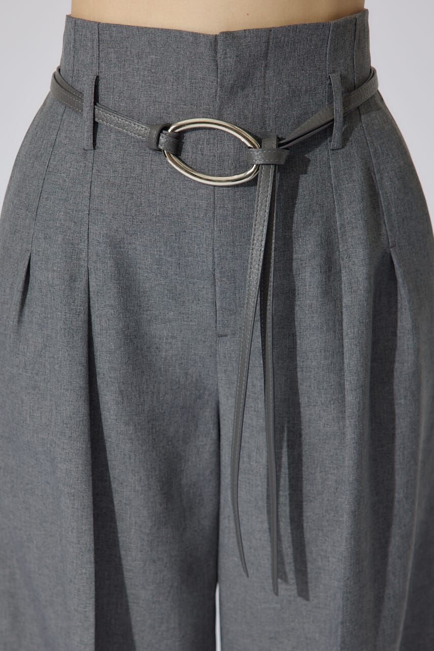 rienda「リネンライクワイドタックベルト付きパンツ」|その他|
