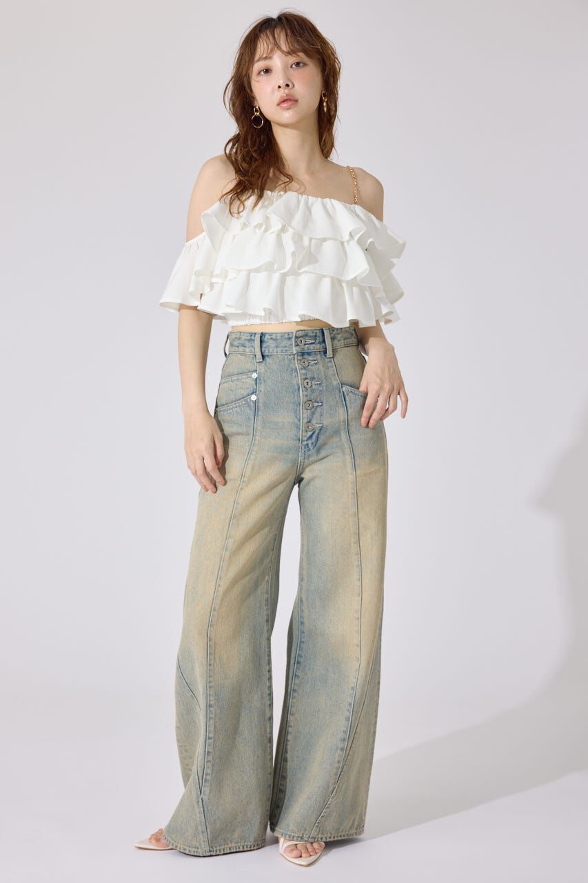 rienda「フリル2WAYオフショルブラウス」|シャツ・ブラウス|