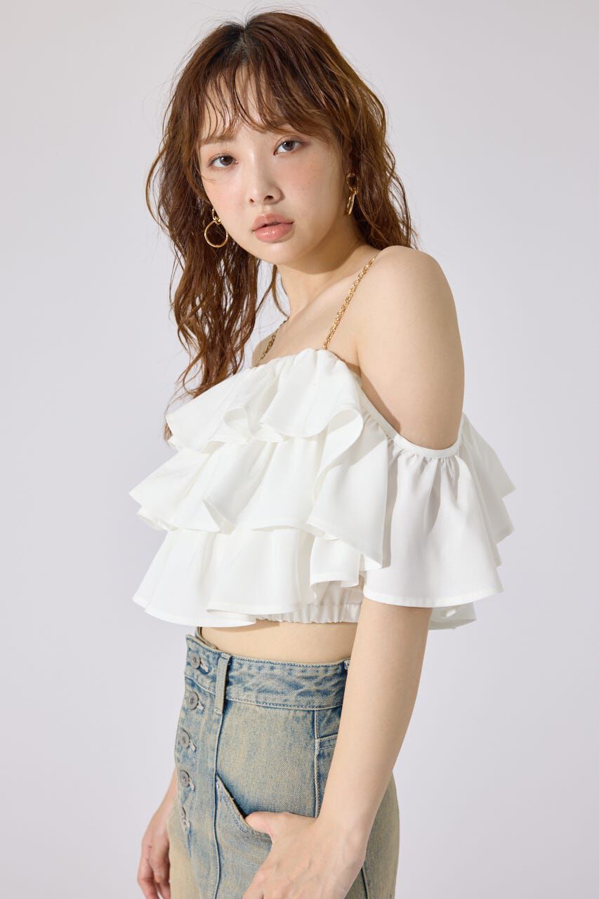 rienda「フリル2WAYオフショルブラウス」|シャツ・ブラウス|
