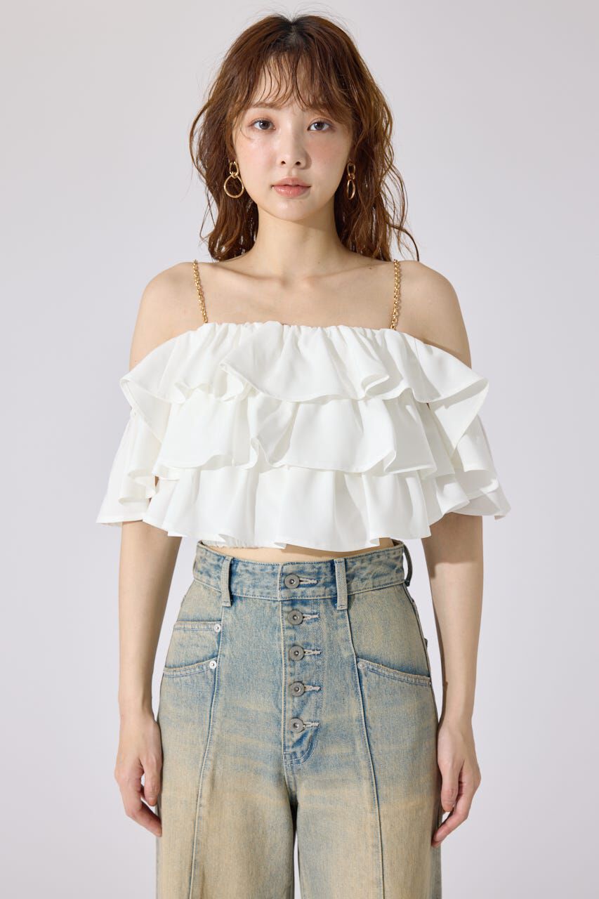 rienda「フリル2WAYオフショルブラウス」|シャツ・ブラウス|