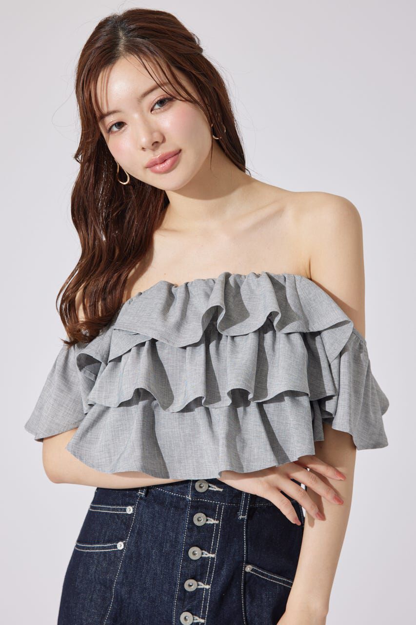 rienda「フリル2WAYオフショルブラウス」|シャツ・ブラウス|