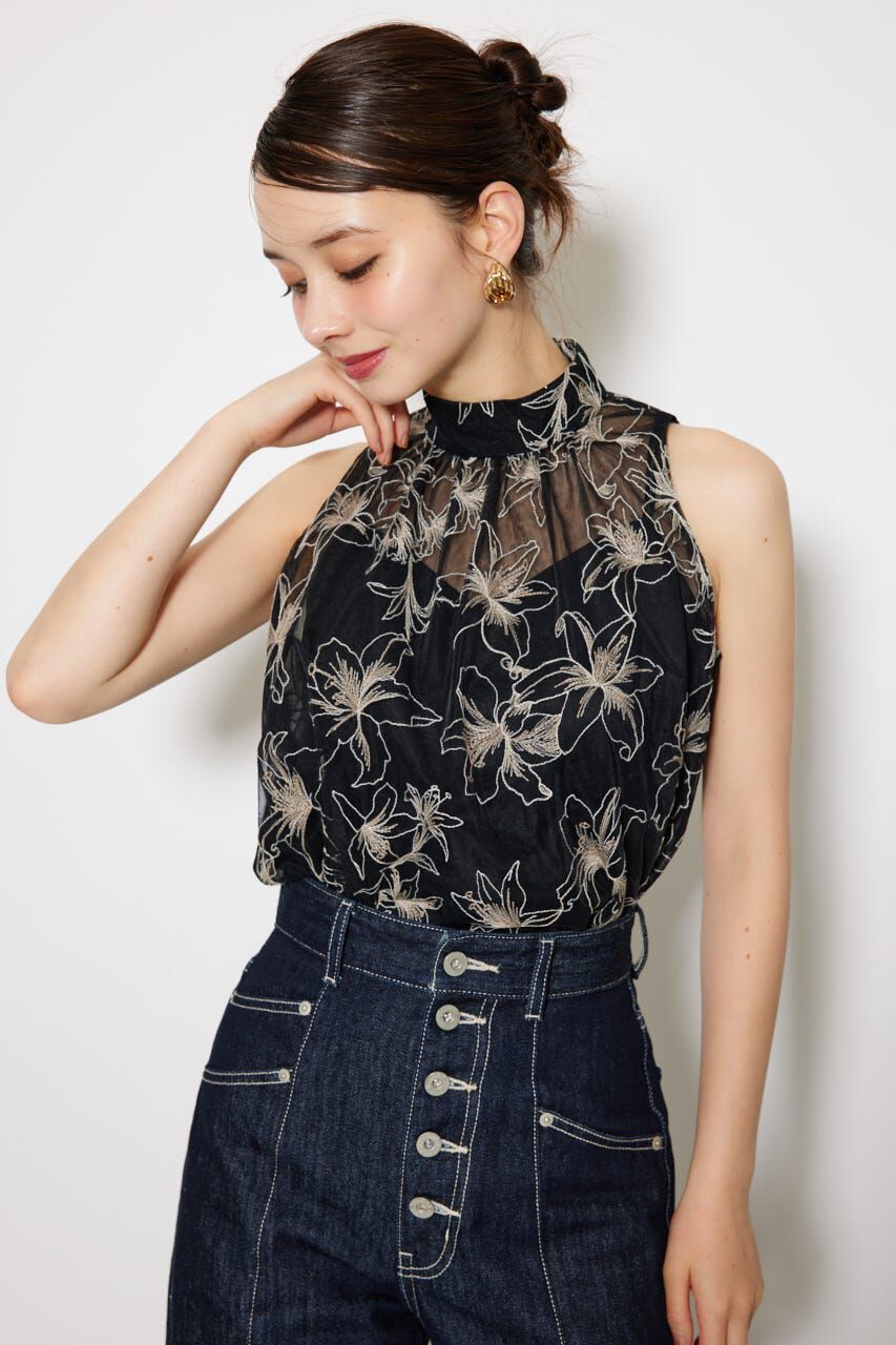 rienda「エンブロイダリーチュールブラウス」|シャツ・ブラウス|