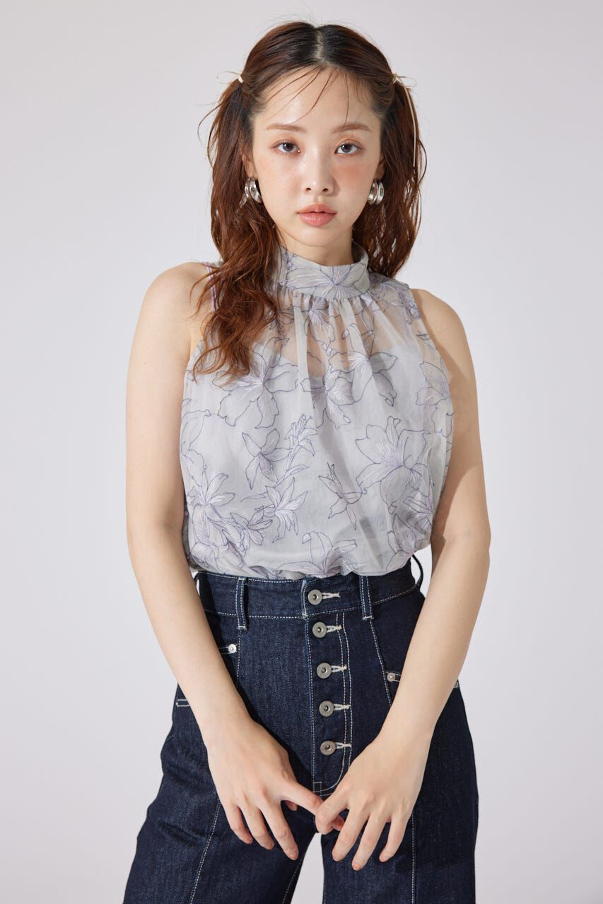 rienda「エンブロイダリーチュールブラウス」|シャツ・ブラウス|