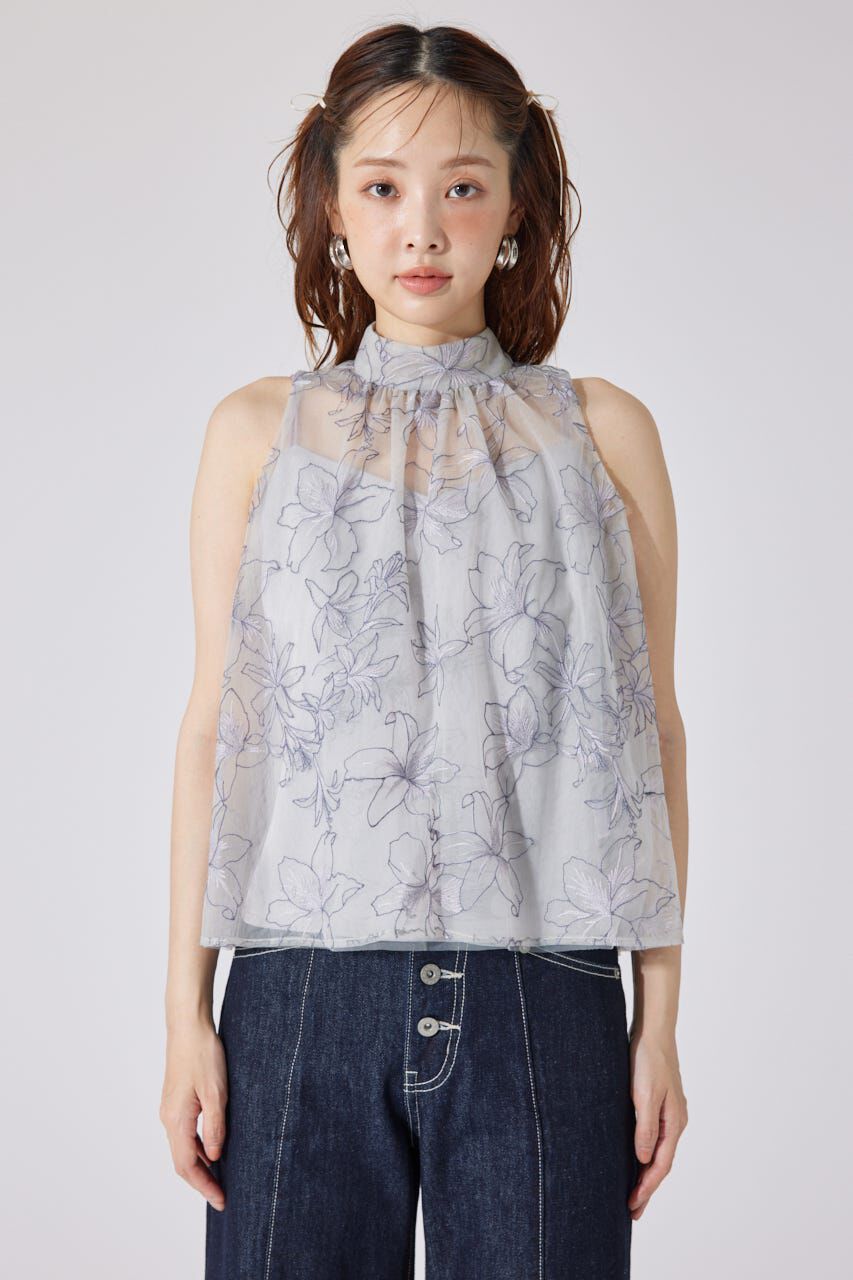 rienda「エンブロイダリーチュールブラウス」|シャツ・ブラウス|