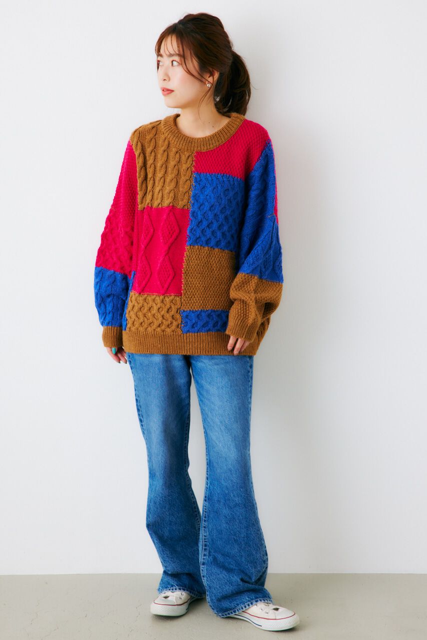 RODEO CROWNS「カスタムケーブルニットトップス」|ニット・セーター|