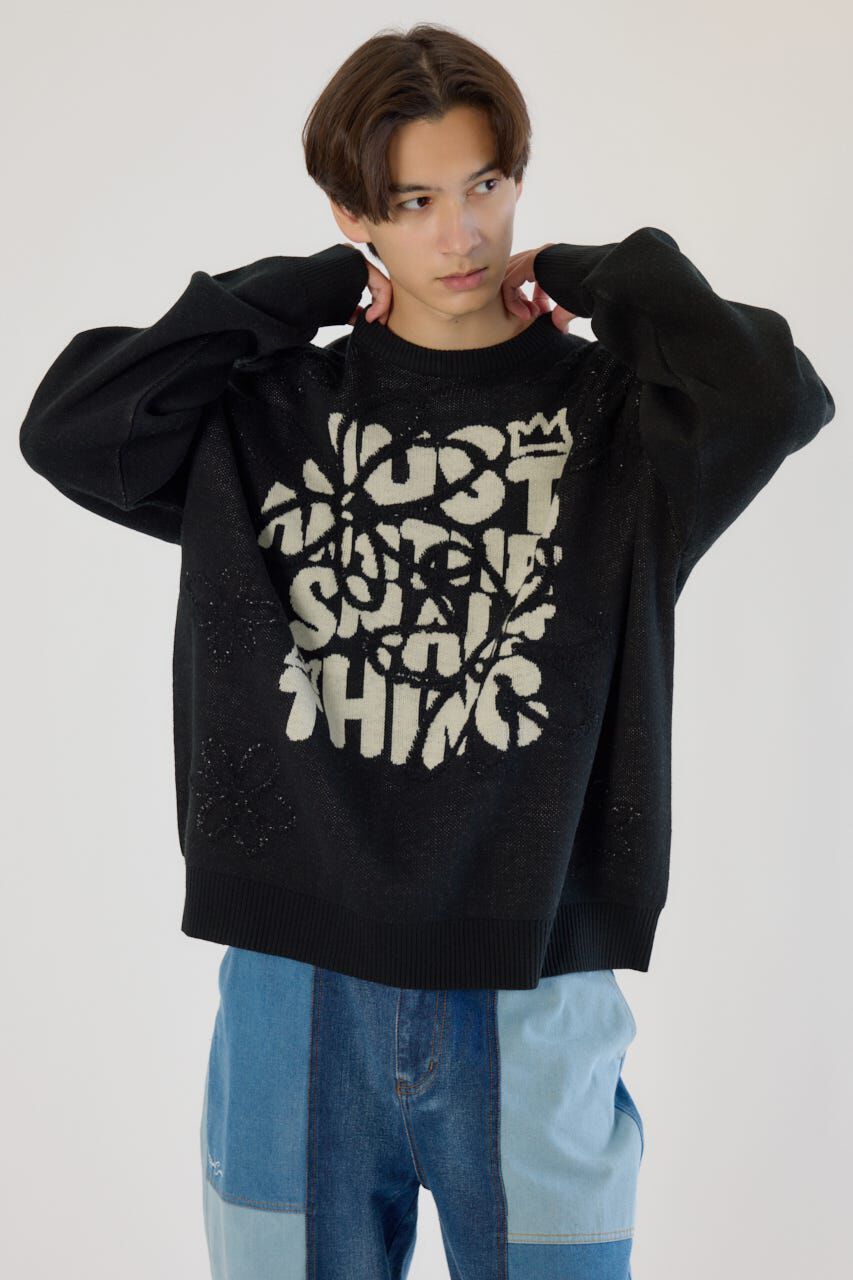 RODEO CROWNS「レタリングフラワーパイルニット」|ニット・セーター|