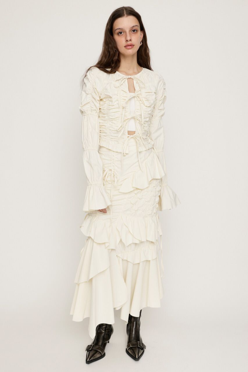 SLY「FRONT RIBBON GATHER ブラウス」|シャツ・ブラウス|