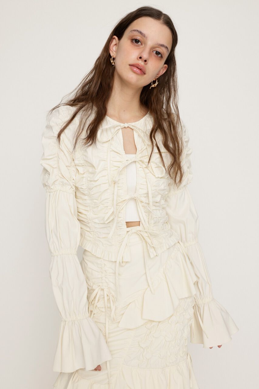 SLY「FRONT RIBBON GATHER ブラウス」|シャツ・ブラウス|