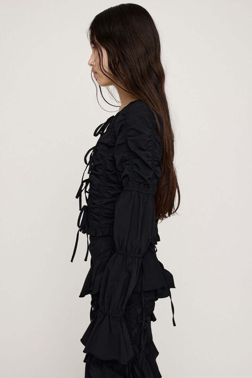 SLY「FRONT RIBBON GATHER ブラウス」|シャツ・ブラウス|