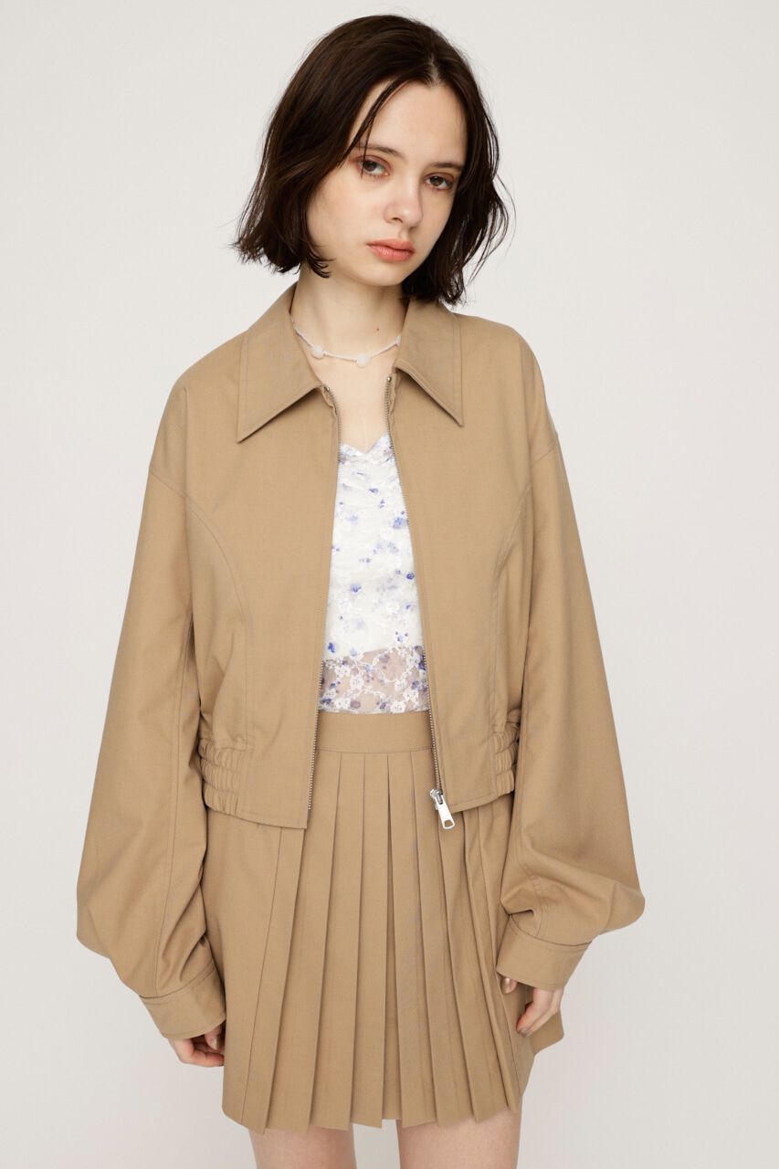 SLY「FRONT ZIP CROP ブルゾン」|ブルゾン・スタジャン|BEG