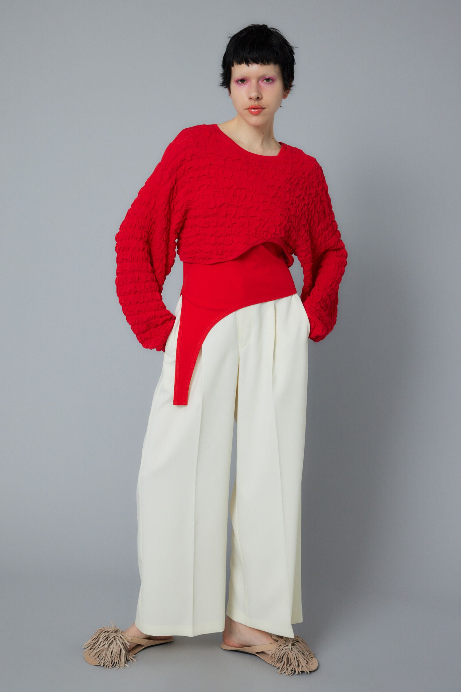 HeRIN.CYE「Center press wide pants」|その他|