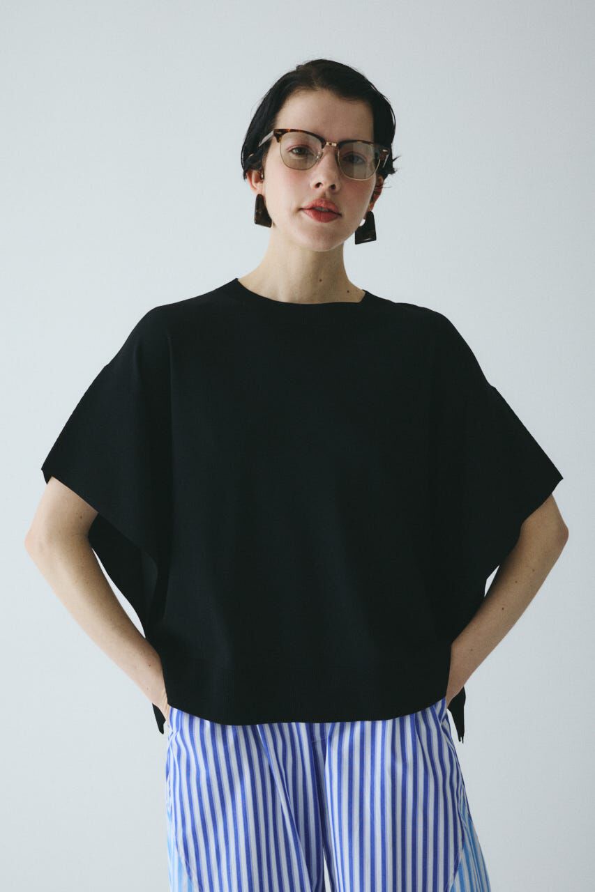HeRIN.CYE「Mantle sleeve knit tops」|ニット・セーター|BLK
