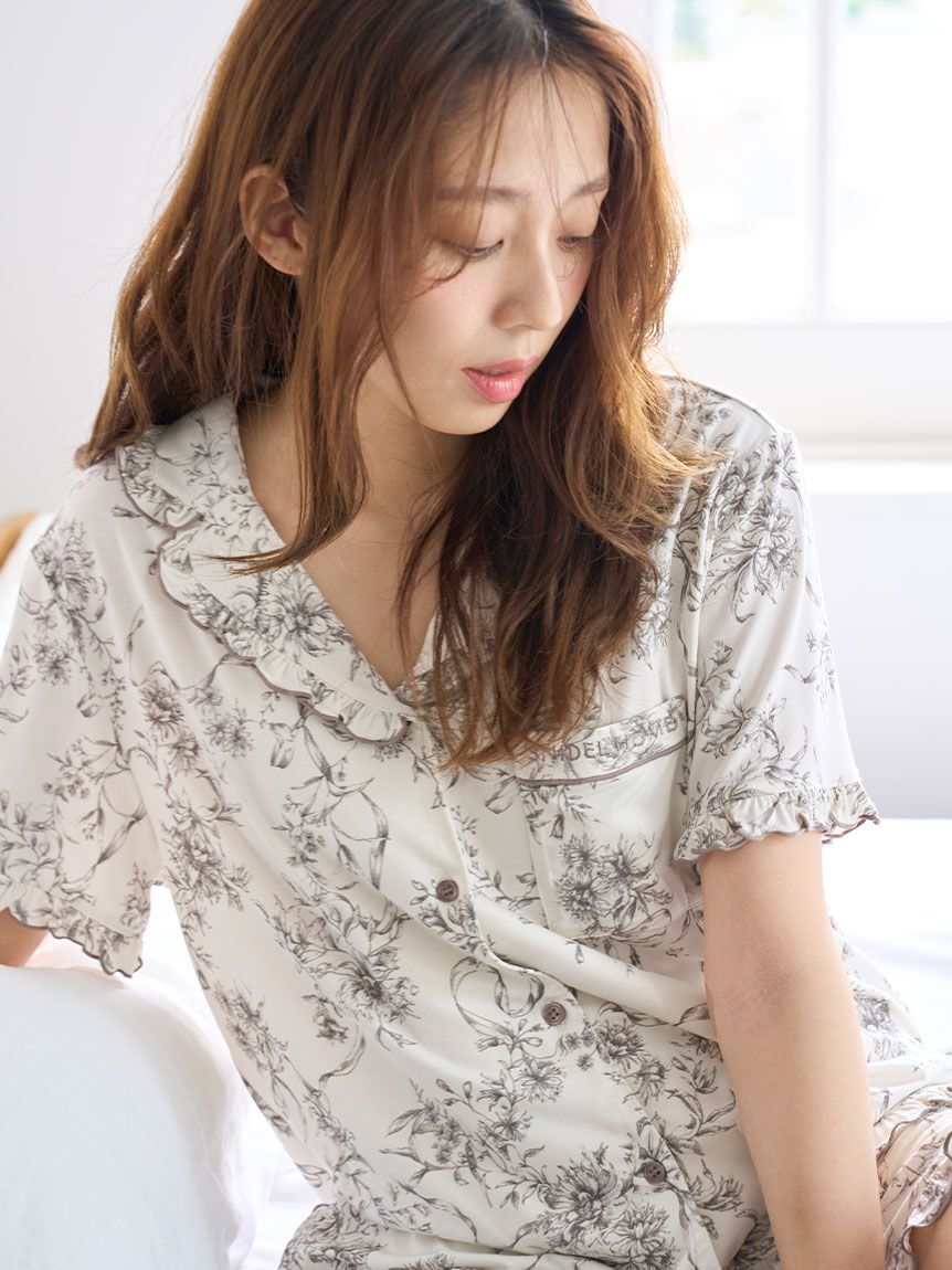 SNIDEL HOME「【接触冷感】カットレーヨン開襟シャツ」|ルームウェア|