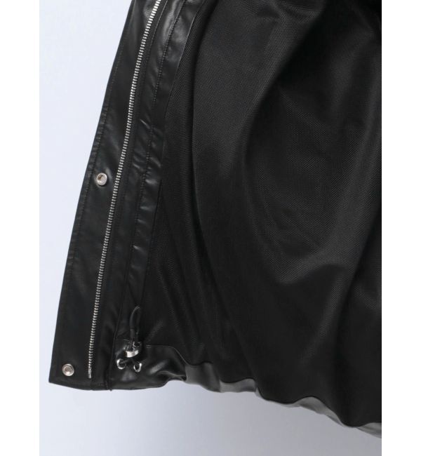 ELENDEEK「FAUX LEATHER TUCK JK」|ノーカラージャケット|