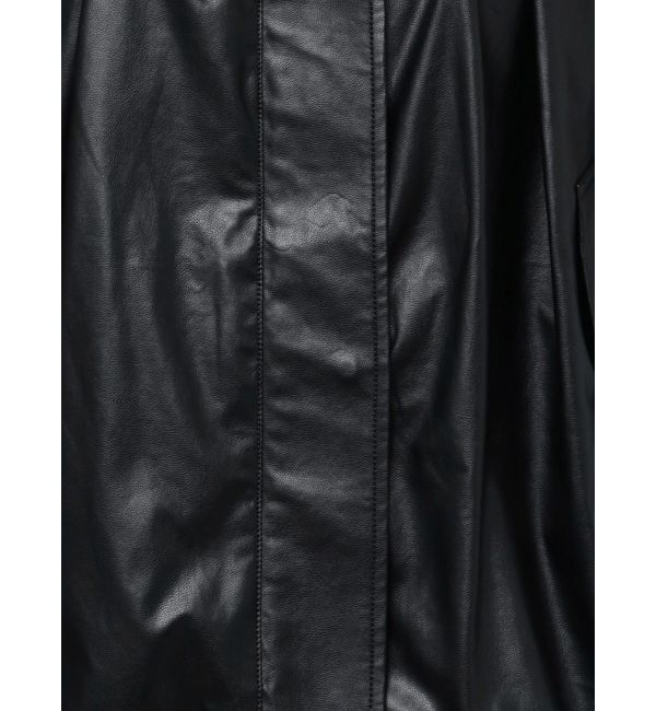 ELENDEEK「FAUX LEATHER TUCK JK」|ノーカラージャケット|