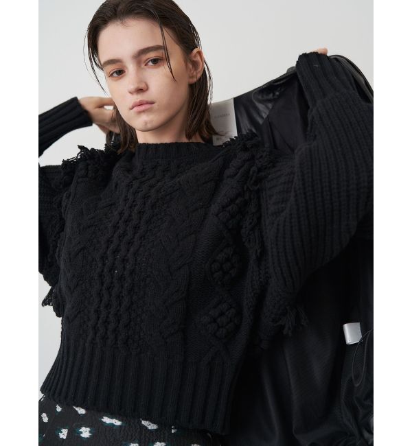 ELENDEEK「FAUX LEATHER TUCK JK」|ノーカラージャケット|