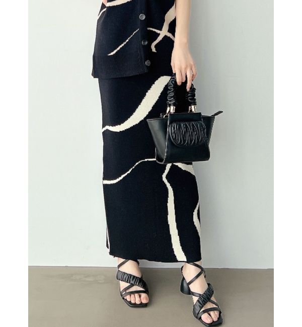 RESEXXY「ニュアンスパターンニットタイトスカート【セットアップ着用可能】」|スカート|ブラック