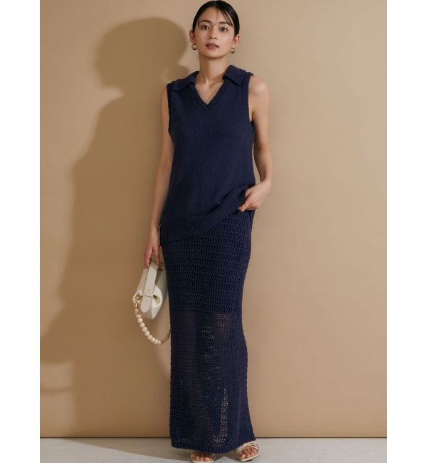 RESEXXY「ロングポロニット【セットアップ着用可能】」|ニット・セーター|