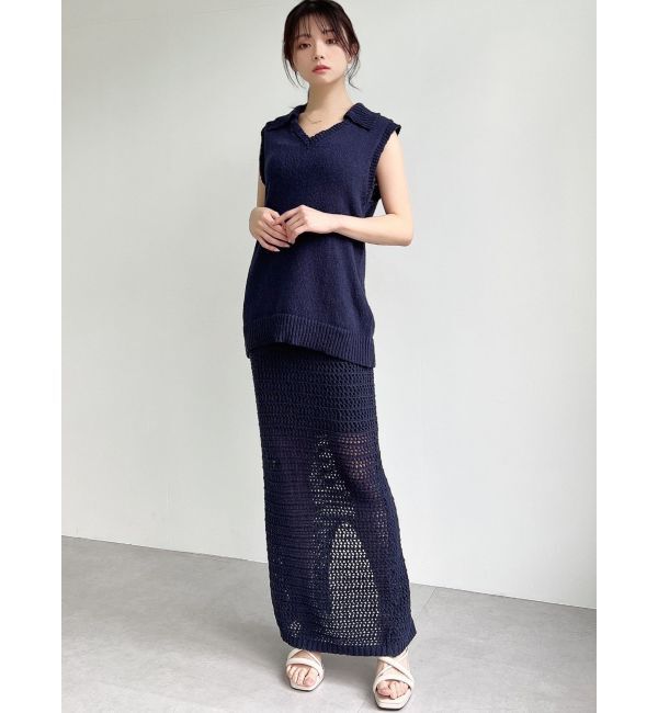 RESEXXY「ロングポロニット【セットアップ着用可能】」|ニット・セーター|