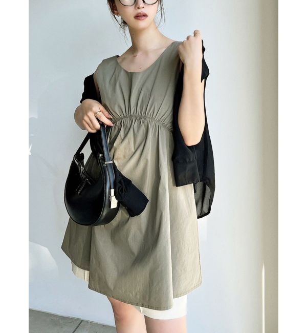 RESEXXY「ギャザーデザインチュニック」|Tシャツ・カットソー|ブラウン