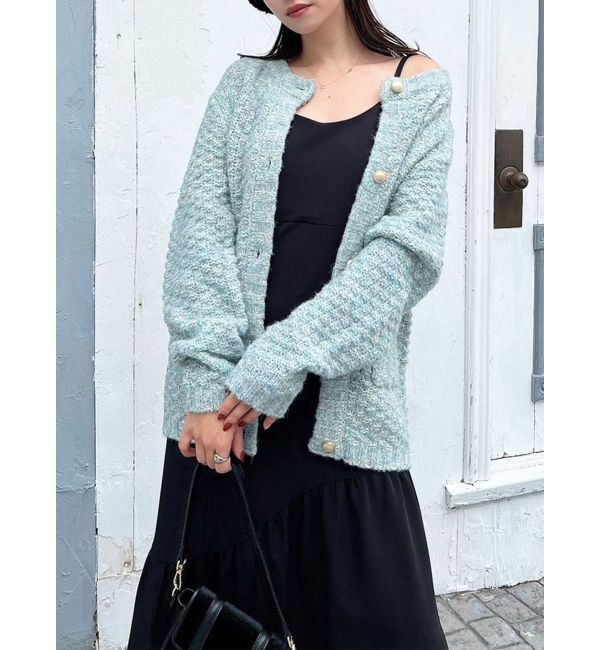 RESEXXY「ツイードミディカーディガン」|カーディガン|ブルー