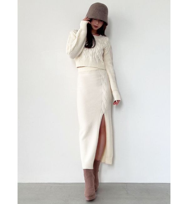 RESEXXY「ケーブルスリットニットスカート【セットアップ着用可能】」|スカート|