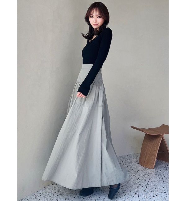 RESEXXY「ギャザーナイロンフレアスカート」|スカート|