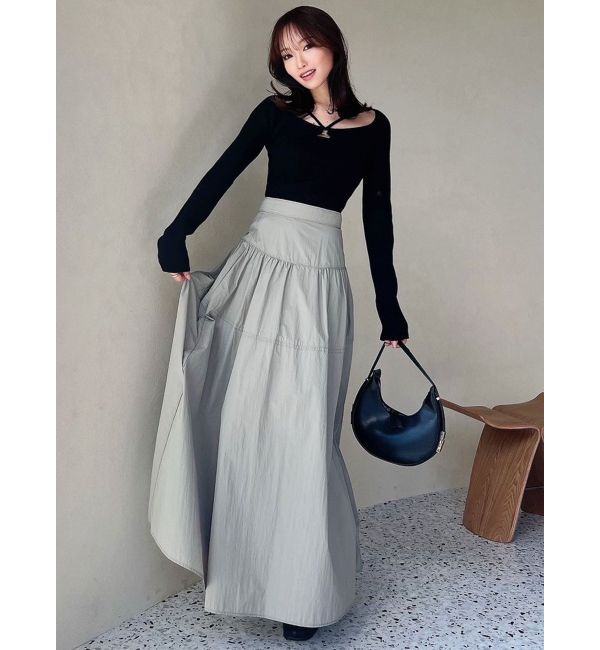 RESEXXY「ギャザーナイロンフレアスカート」|スカート|