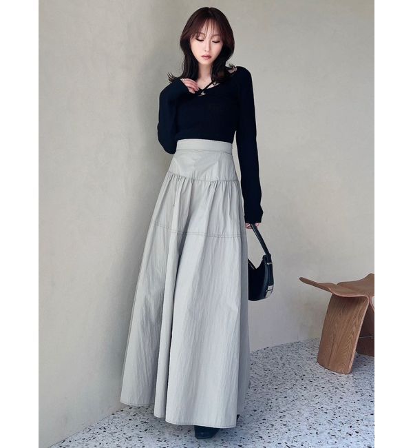 RESEXXY「ギャザーナイロンフレアスカート」|スカート|