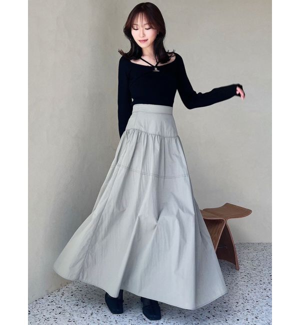 RESEXXY「ギャザーナイロンフレアスカート」|スカート|