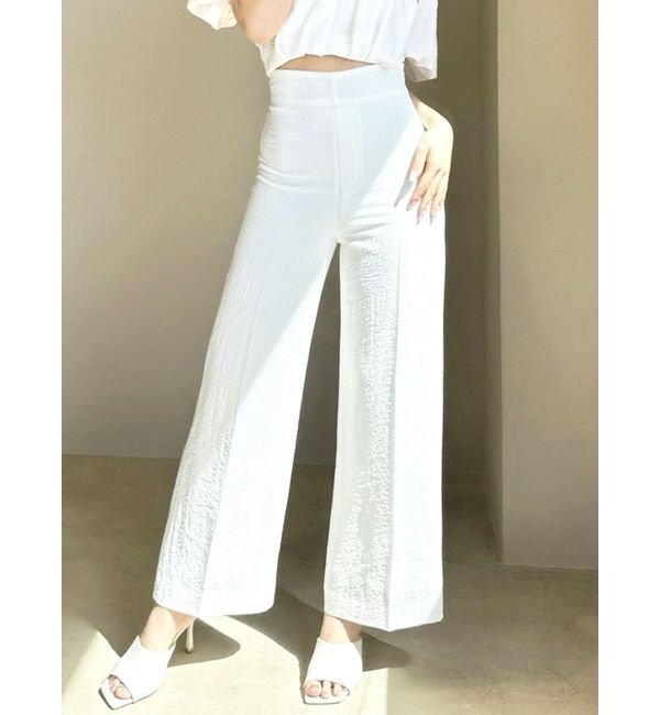 RESEXXY「シュリンクジャガードイージーパンツ【セットアップ着用可能】」|その他|ホワイト