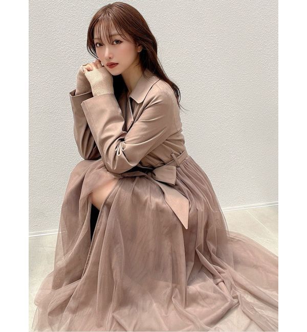 RESEXXY「チュールドッキングロングコート」|トレンチコート|