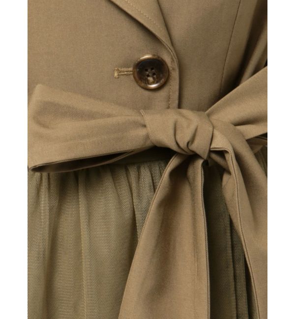 RESEXXY「チュールドッキングロングコート」|トレンチコート|