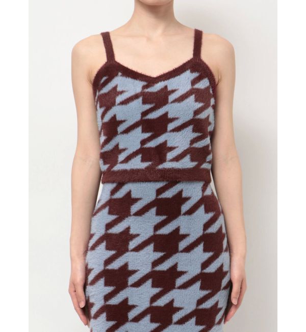 RESEXXY「ハウンドトゥースシャギーニットタンク【セットアップ着用可能】」|タンクトップ|