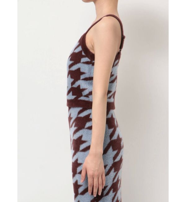 RESEXXY「ハウンドトゥースシャギーニットタンク【セットアップ着用可能】」|タンクトップ|