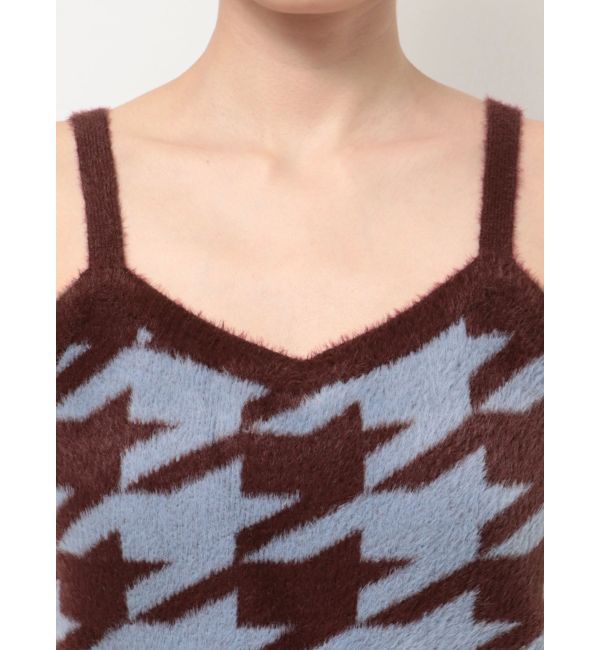 RESEXXY「ハウンドトゥースシャギーニットタンク【セットアップ着用可能】」|タンクトップ|