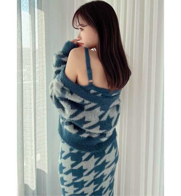 RESEXXY「ハウンドトゥースシャギーニットタンク【セットアップ着用可能】」|タンクトップ|