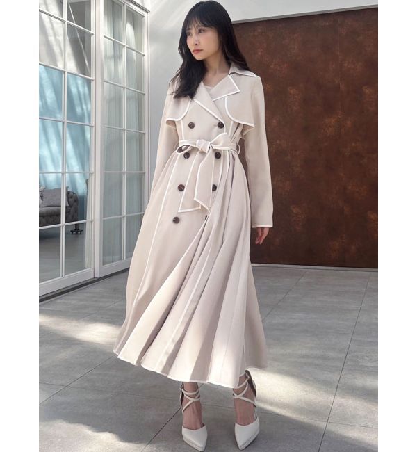 RESEXXY「パイピングデザインロングコート」|トレンチコート|