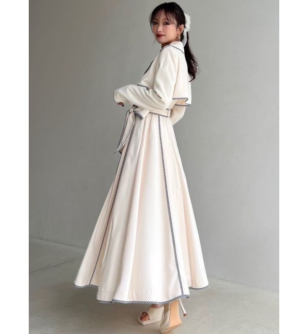 RESEXXY「パイピングデザインロングコート」|トレンチコート|