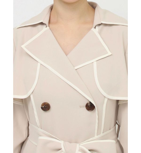 RESEXXY「パイピングデザインロングコート」|トレンチコート|