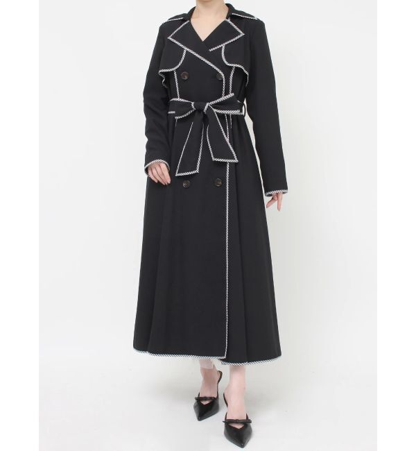 RESEXXY「パイピングデザインロングコート」|トレンチコート|