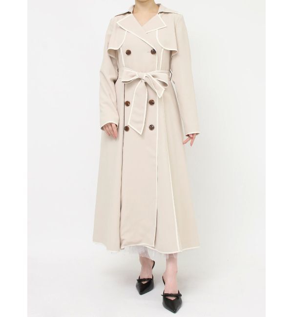 RESEXXY「パイピングデザインロングコート」|トレンチコート|