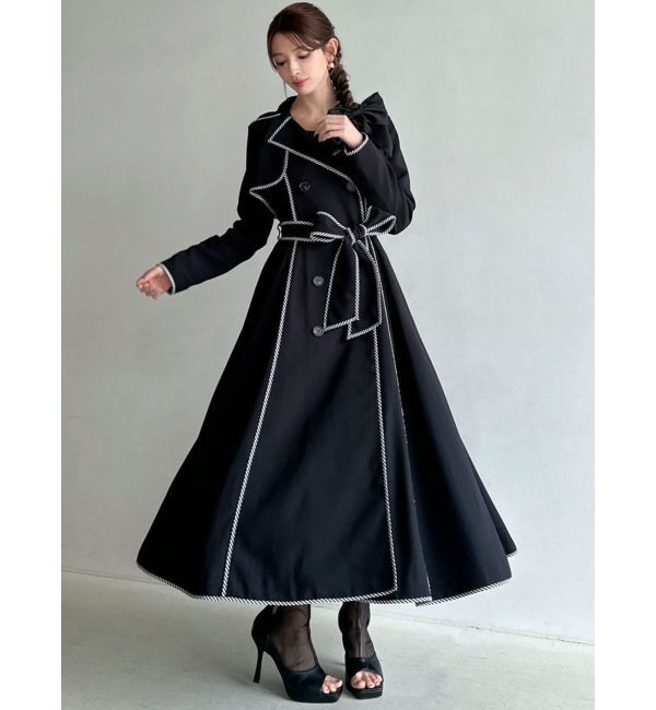 RESEXXY「パイピングデザインロングコート」|トレンチコート|