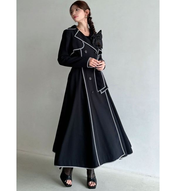 RESEXXY「パイピングデザインロングコート」|トレンチコート|