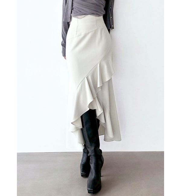 RESEXXY「ラッフル切替マーメイドスカート」|スカート|アイボリー